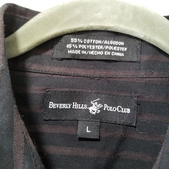 Beverly Hills Polo Club Button down long sleeve shirt size large - Picture 3 of 7
